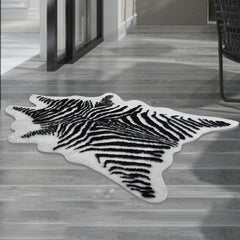 Thảm Lông Faux Fur Zebra Hide Noir 85x110