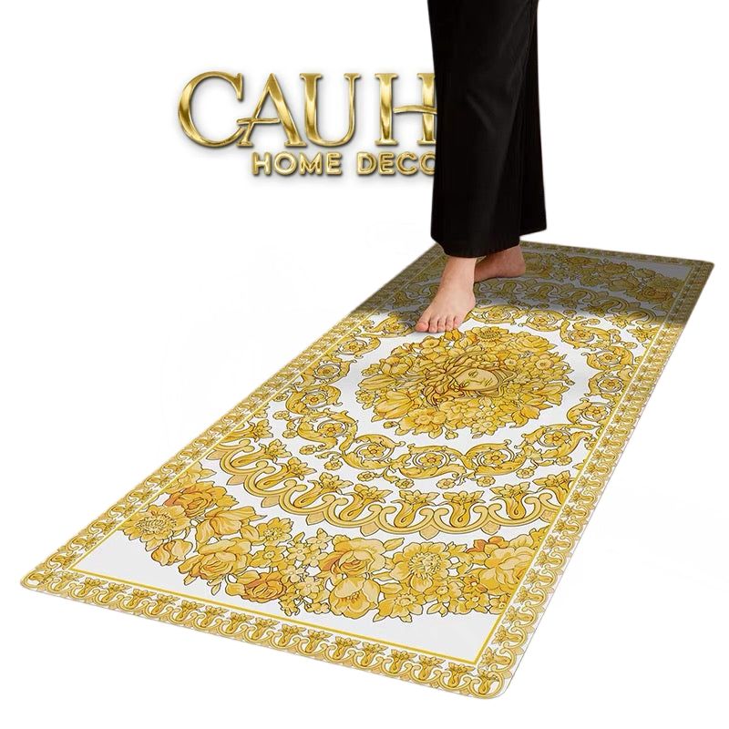 Thảm Microfiber Nappa Gen8 Baroque Fleur Ivory 45x120-THẢM TRẢI SÀN-CẬU HAI HOME DECOR