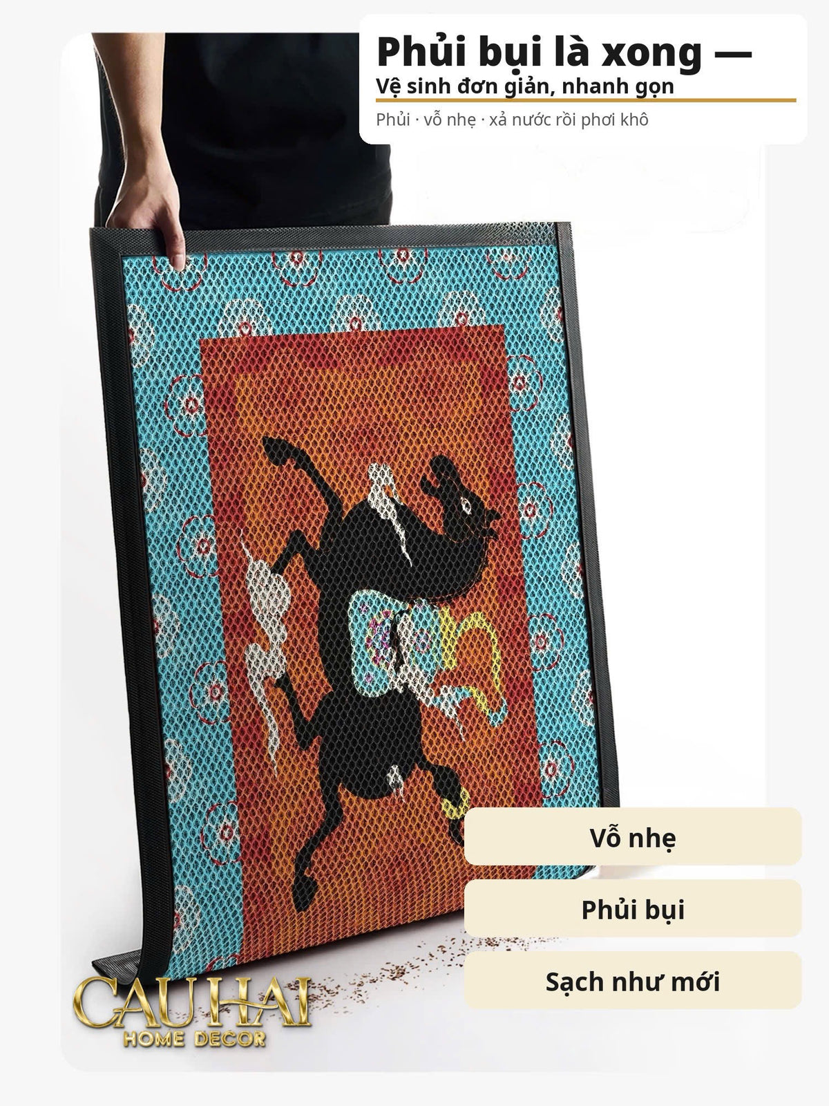 Thảm Ngăn Bụi 80x100 Coil Fiber Đan Vòng Ngựa Đỏ Mận - Aurea Happiness Cheval Solitaire Crimson Rouge.-THẢM TRẢI SÀN-CẬU HAI HOME DECOR-CẬU HAI HOME DECOR