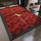 Thảm Ngăn Bụi 80x100 Coil Fiber Đan Vòng Ngựa Đỏ Mận - Aurea Happiness Cheval Solitaire Crimson Rouge.-THẢM TRẢI SÀN-CẬU HAI HOME DECOR-CẬU HAI HOME DECOR