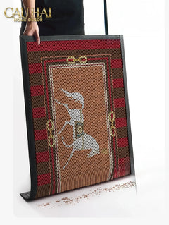 Thảm Ngăn Bụi Coil Fiber Đan Vòng 80x120 Ngựa Dây Cương - Héritage Équestre Harnais Anti-Dust 3D Mats-CẬU HAI HOME DECOR