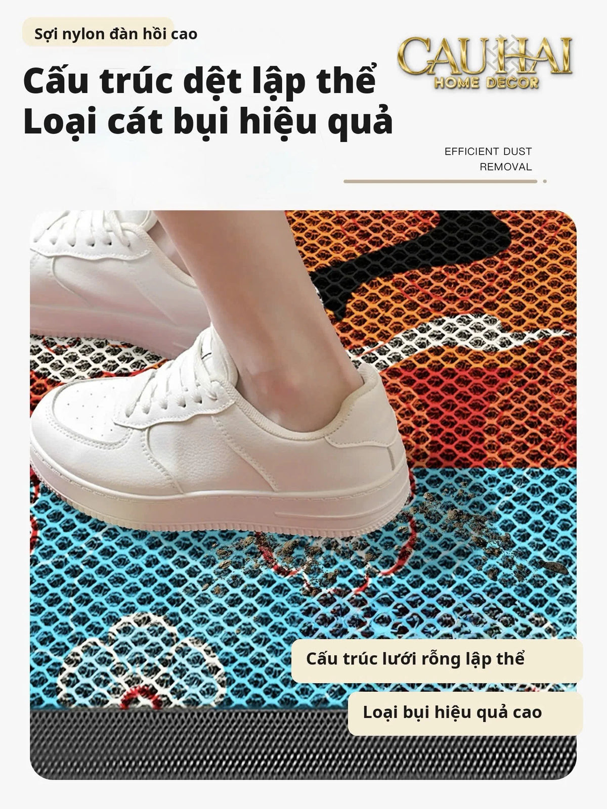Thảm Ngăn Bụi Coil Fiber Đan Vòng Ngựa Hoàng Gia 80x100 - Équestre Royale Bleu Anti-Dust 3D Mats-THẢM TRẢI SÀN-CẬU HAI HOME DECOR-CẬU HAI HOME DECOR