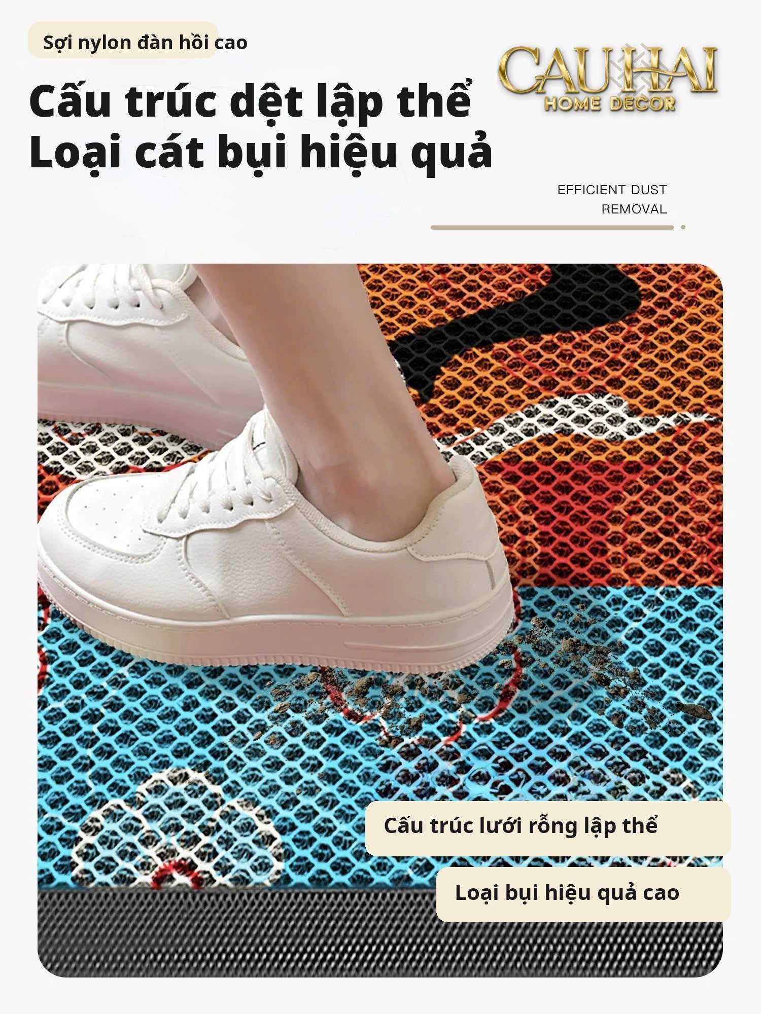 Thảm Ngăn Bụi Ngựa Ô Coil Fiber Đan Vòng 80x100 - Équestre Royale Cheval Anti-Dust 3D Mats-CẬU HAI HOME DECOR