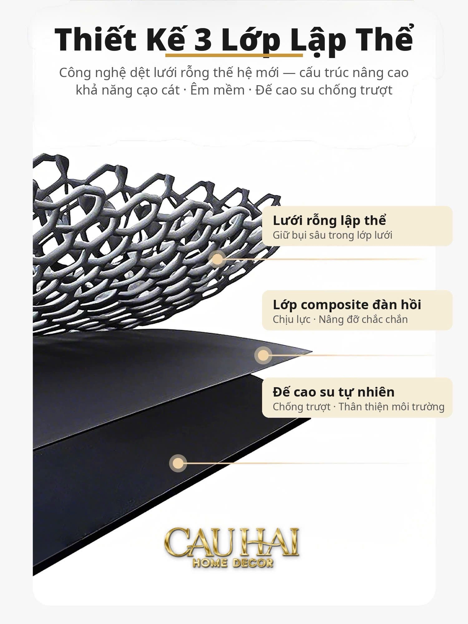 Thảm Ngăn Bụi Ngựa Ô Coil Fiber Đan Vòng 80x100 - Équestre Royale Cheval Anti-Dust 3D Mats-CẬU HAI HOME DECOR