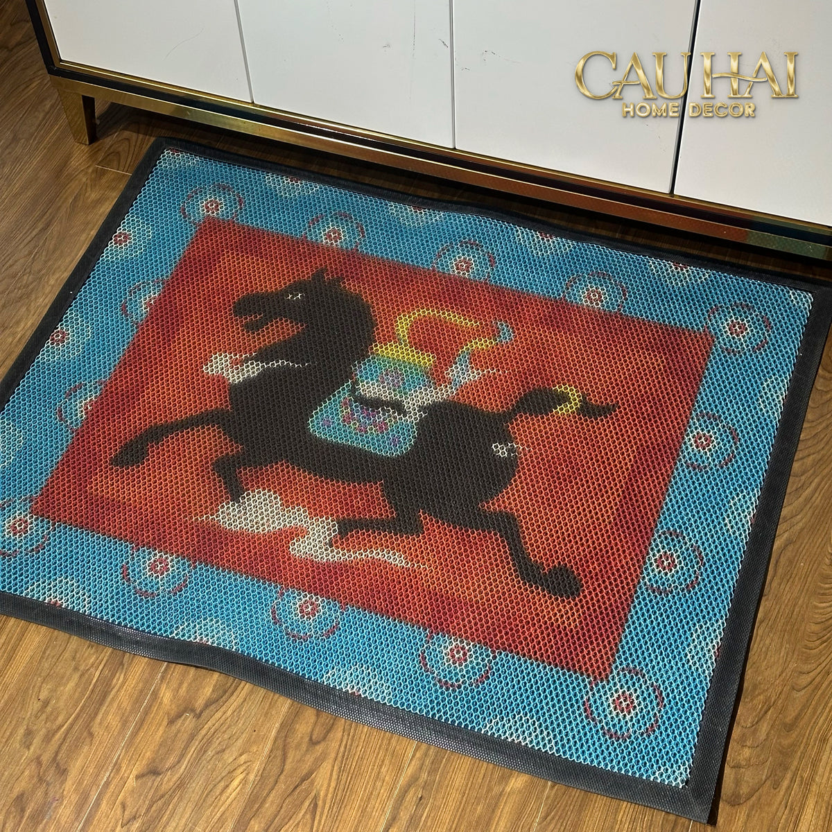 Thảm Ngăn Bụi Ngựa Ô Coil Fiber Đan Vòng 80x100 - Équestre Royale Cheval Anti-Dust 3D Mats-THẢM TRẢI SÀN-CẬU HAI HOME DECOR-CẬU HAI HOME DECOR