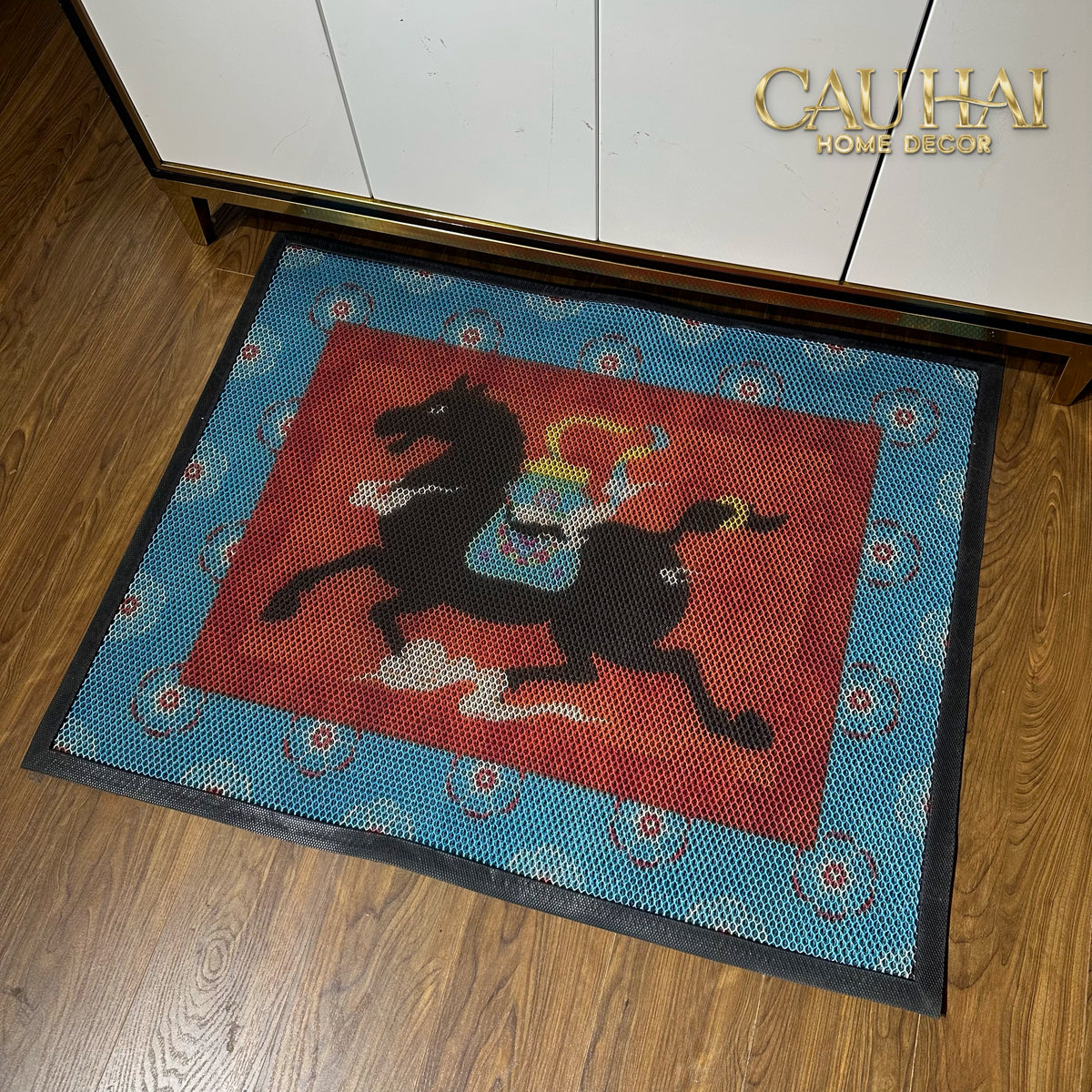 Thảm Ngăn Bụi Ngựa Ô Coil Fiber Đan Vòng 80x100 - Équestre Royale Cheval Anti-Dust 3D Mats-THẢM TRẢI SÀN-CẬU HAI HOME DECOR-CẬU HAI HOME DECOR