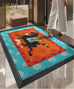 Thảm Ngăn Bụi Ngựa Ô Coil Fiber Đan Vòng 80x100 - Équestre Royale Cheval Anti-Dust 3D Mats-CẬU HAI HOME DECOR