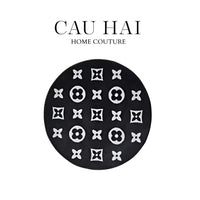 Thảm Tròn Dệt Kim - Le Noir Fleur de Monogram D100-THẢM TRÒN - THẢM BED-CẬU HAI HOME DECOR