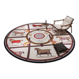Thảm Tròn Nhung Bỉ D100 - Brun Et Blanc Renaissance-THẢM TRÒN - THẢM BED-Đối tác tại Trung Quốc theo từng đơn đặt hàng-CẬU HAI HOME DECOR