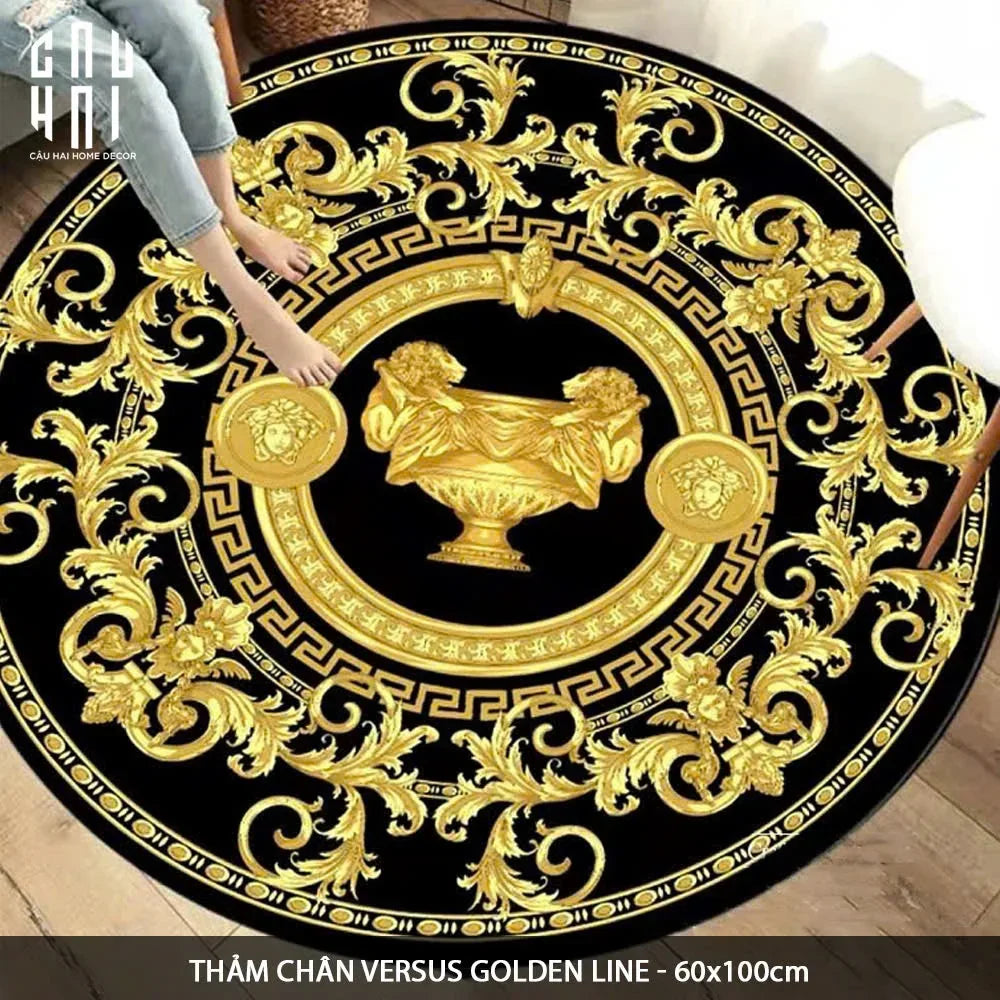 Thảm Tròn Nhung Bỉ D100 - Ronde Carpet Barocco - La Coupe Des Dieux-THẢM TRÒN - THẢM BED-CẬU HAI HOME DECOR