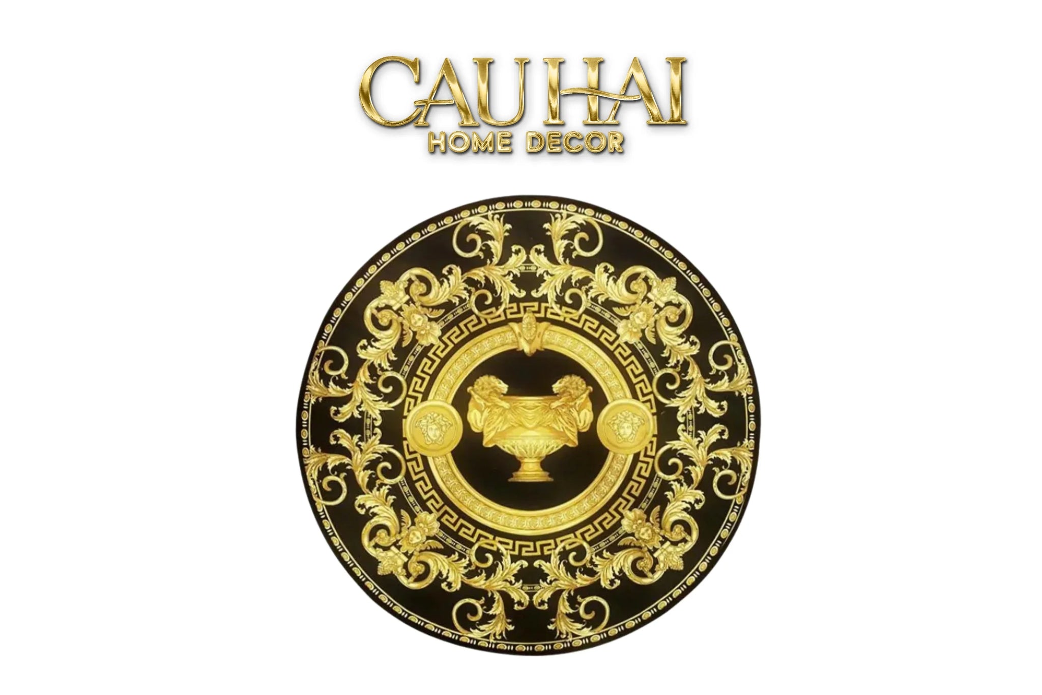 Thảm Tròn Nhung Bỉ D100 - Ronde Carpet Barocco - La Coupe Des Dieux-THẢM TRÒN - THẢM BED-CẬU HAI HOME DECOR