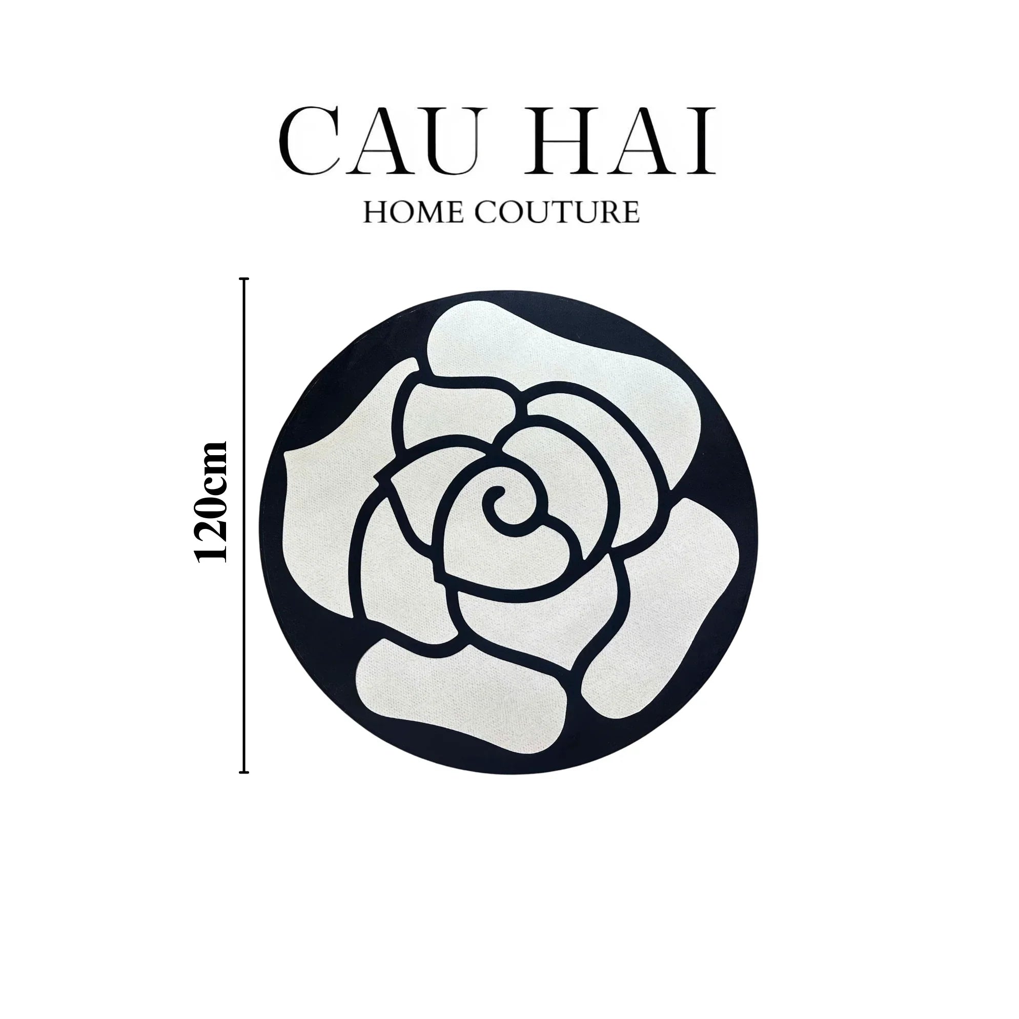 Thảm Tròn Nhung Bỉ D120 Camélia Blanc - Circle-THẢM TRÒN - THẢM BED-CẬU HAI HOME DECOR