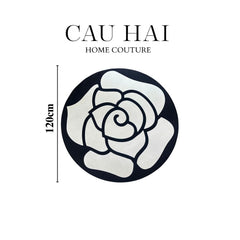 Thảm Tròn Nhung Bỉ D120 Camélia Blanc - Circle-THẢM TRÒN - THẢM BED-CẬU HAI HOME DECOR