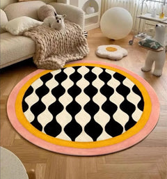 Thảm Tròn Nhung Bỉ D120 - Illusion Circle-THẢM TRÒN - THẢM BED-CẬU HAI HOME DECOR