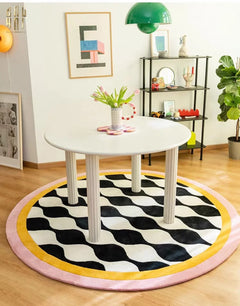 Thảm Tròn Nhung Bỉ D120 - Illusion Circle-THẢM TRÒN - THẢM BED-CẬU HAI HOME DECOR
