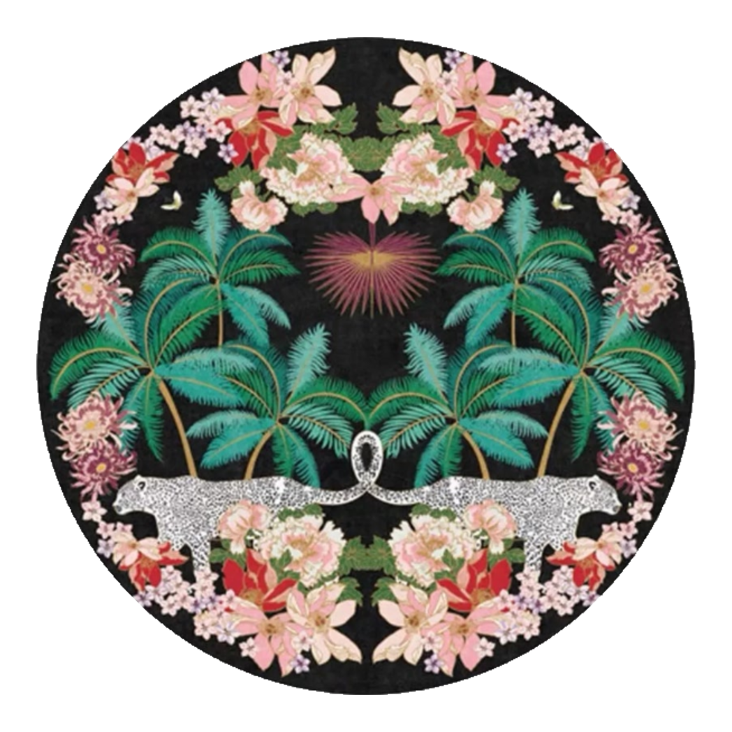 Thảm Tròn Nhung Bỉ D160 - Nocturne Jungle Panthera-THẢM TRÒN - THẢM BED-Đối tác tại Trung Quốc theo từng đơn đặt hàng-CẬU HAI HOME DECOR