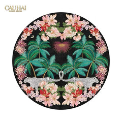 Thảm Tròn Nhung Bỉ D160 - Nocturne Jungle Panthera-THẢM TRÒN - THẢM BED-CẬU HAI HOME DECOR