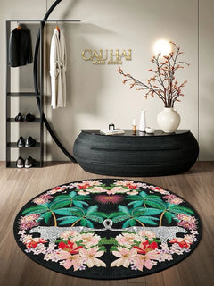 Thảm Tròn Nhung Bỉ D160 - Nocturne Jungle Panthera-THẢM TRÒN - THẢM BED-CẬU HAI HOME DECOR