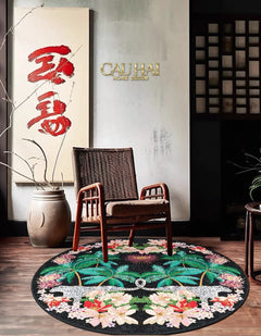 Thảm Tròn Nhung Bỉ D160 - Nocturne Jungle Panthera-THẢM TRÒN - THẢM BED-CẬU HAI HOME DECOR