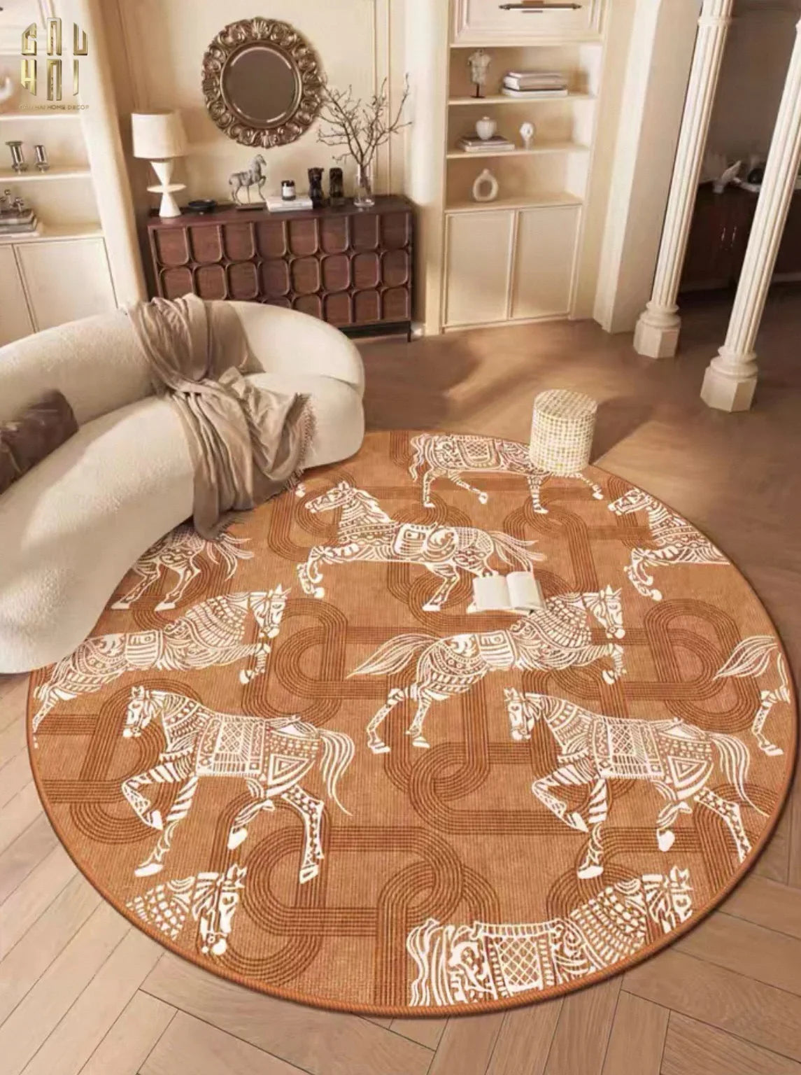 Thảm Tròn Nhung Bỉ D160/200 - Arrakis Cavalier-THẢM TRÒN - THẢM BED-CẬU HAI HOME DECOR