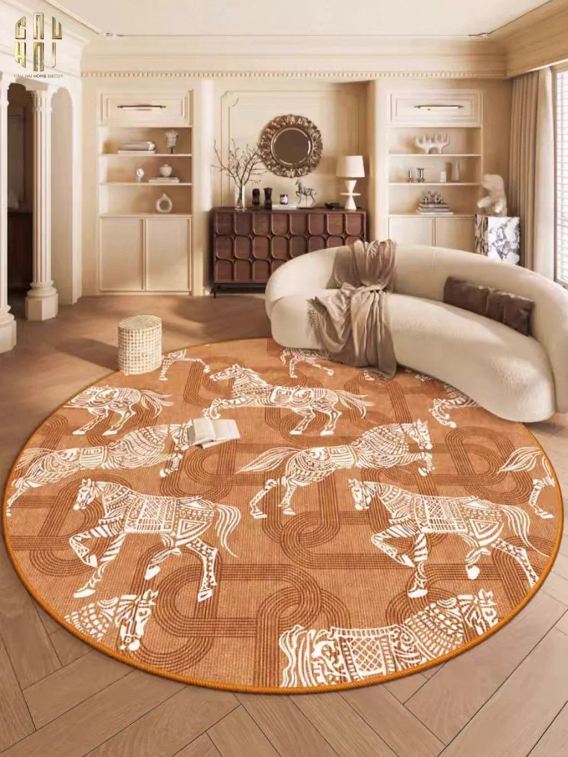 Thảm Tròn Nhung Bỉ D160/200 - Arrakis Cavalier-THẢM TRÒN - THẢM BED-CẬU HAI HOME DECOR