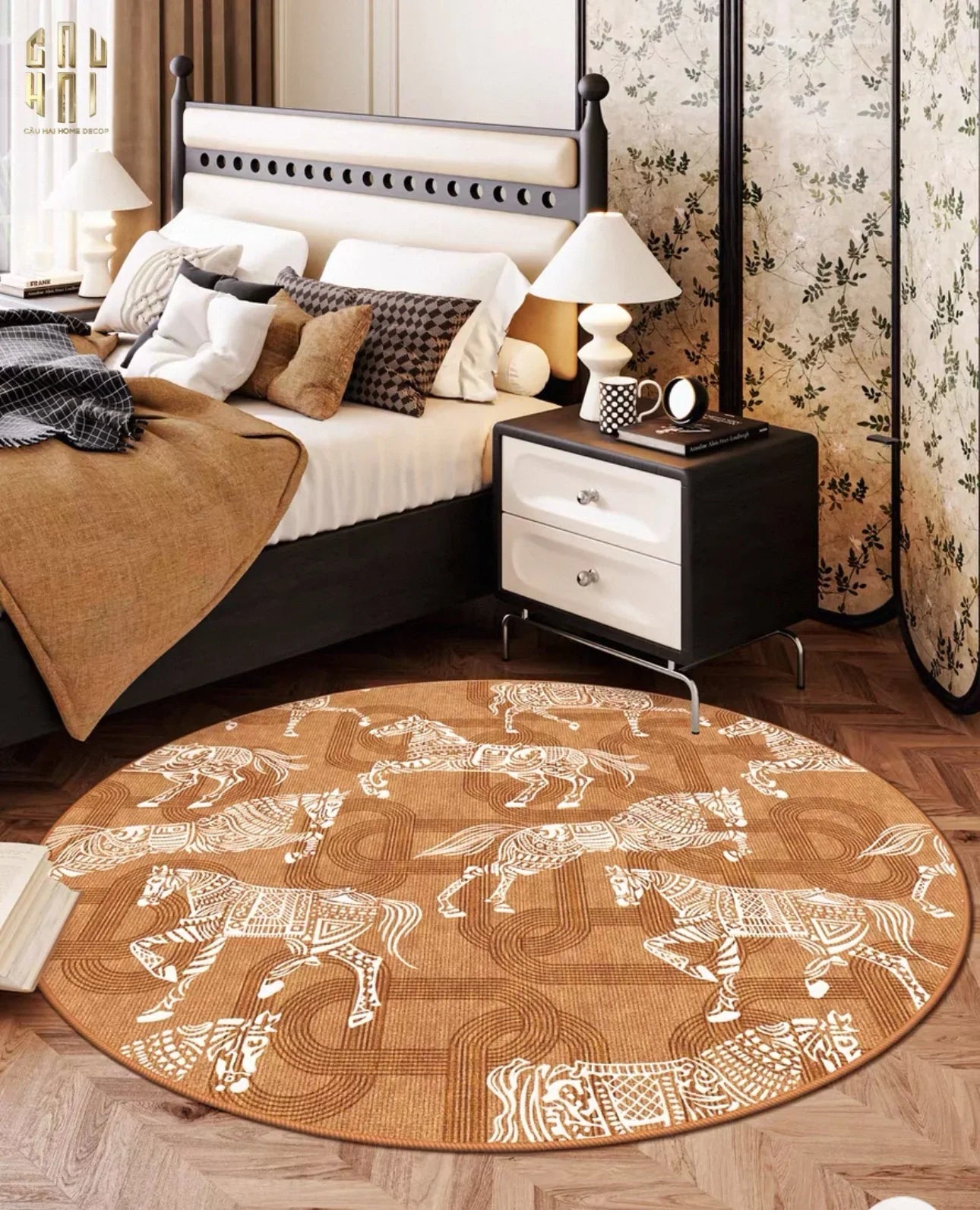 Thảm Tròn Nhung Bỉ D160/200 - Arrakis Cavalier-THẢM TRÒN - THẢM BED-CẬU HAI HOME DECOR