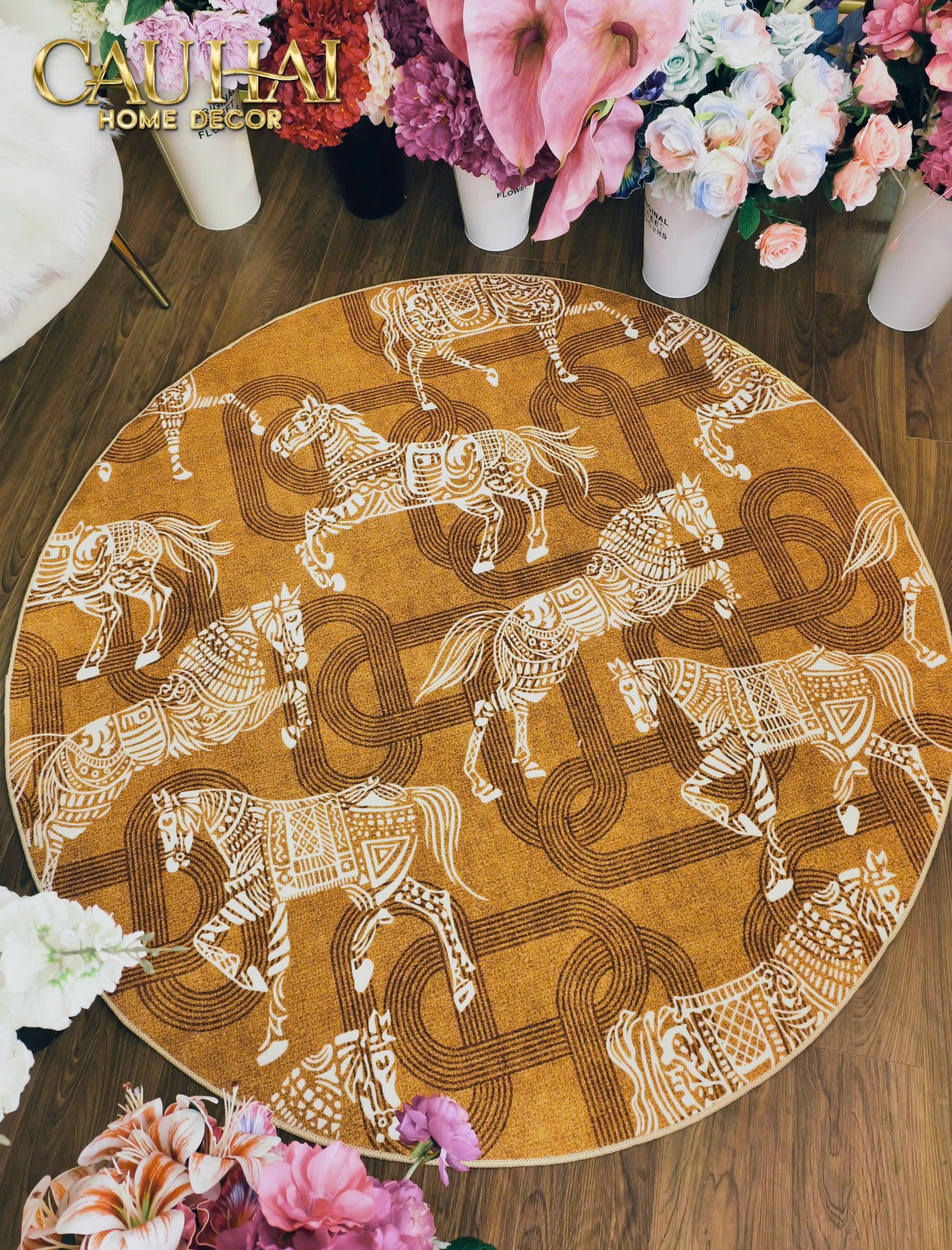 Thảm Tròn Nhung Bỉ D160/200 - Arrakis Cavalier-THẢM TRÒN - THẢM BED-CẬU HAI HOME DECOR