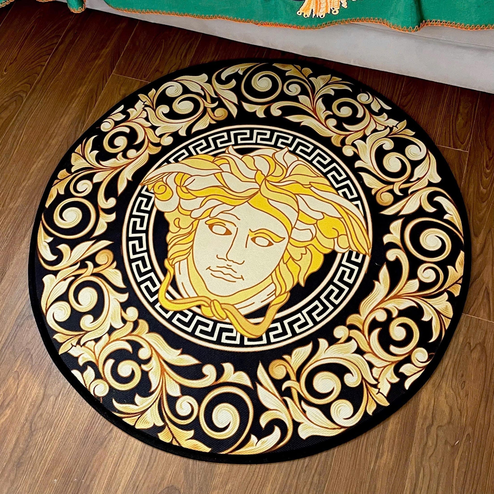 Thảm Tròn Nhung Bỉ D80 - Ronde Carpet Barocco - Medusa Fascination-THẢM TRÒN - THẢM BED-CẬU HAI HOME DECOR