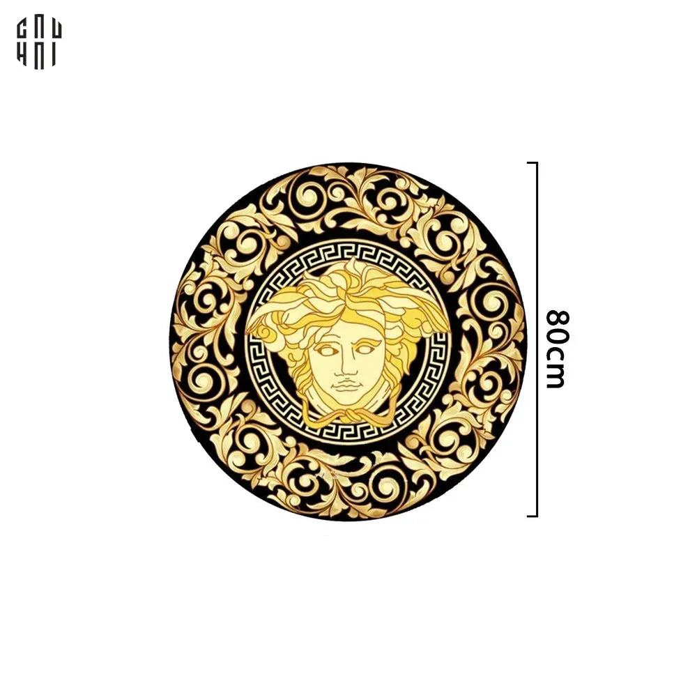 Thảm Tròn Nhung Bỉ D80 - Ronde Carpet Barocco - Medusa Fascination-THẢM TRÒN - THẢM BED-CẬU HAI HOME DECOR