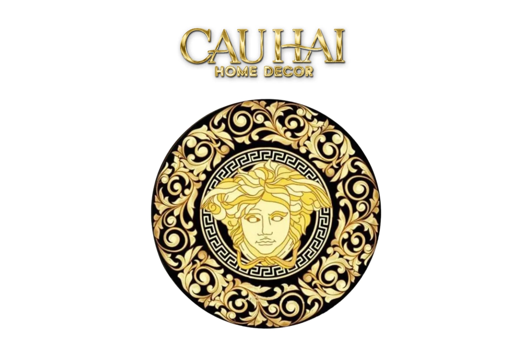 Thảm Tròn Nhung Bỉ D80 - Ronde Carpet Barocco - Medusa Fascination-THẢM TRÒN - THẢM BED-CẬU HAI HOME DECOR