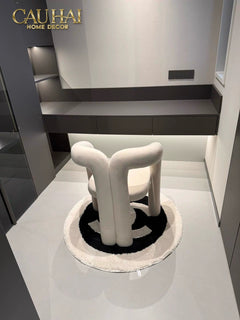 Thảm Tròn Sợi Dệt D100 - Blanche Iconique Coco Spéciale Édition-CẬU HAI HOME DECOR