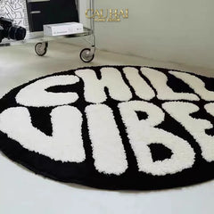 Thảm Tròn Sợi Dệt D80/100 - Chill Vibes-THẢM TRÒN - THẢM BED-CẬU HAI HOME DECOR