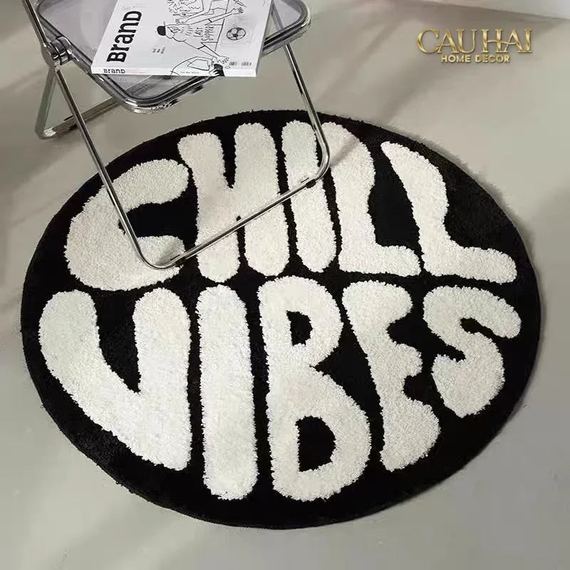 Thảm Tròn Sợi Dệt D80/100 - Chill Vibes-THẢM TRÒN - THẢM BED-CẬU HAI HOME DECOR