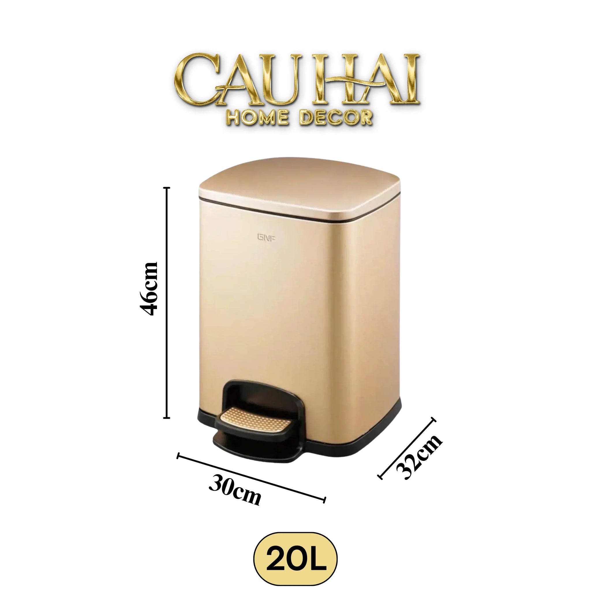 Thùng Rác 20L Cao Cấp Golden Elite Premium-Thùng Rác-CẬU HAI HOME DECOR