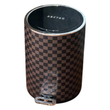 Thùng Rác Bọc Da Cao Cấp 15L - Damier Ebene L Class Trash Bin-CẬU HAI HOME DECOR-CẬU HAI HOME DECOR