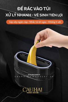 Thùng Rác Bọc Da Car Mini Bin - Cognac-CẬU HAI HOME DECOR