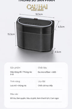 Thùng Rác Bọc Da Car Mini Bin - Cognac-Thùng Rác-CẬU HAI HOME DECOR