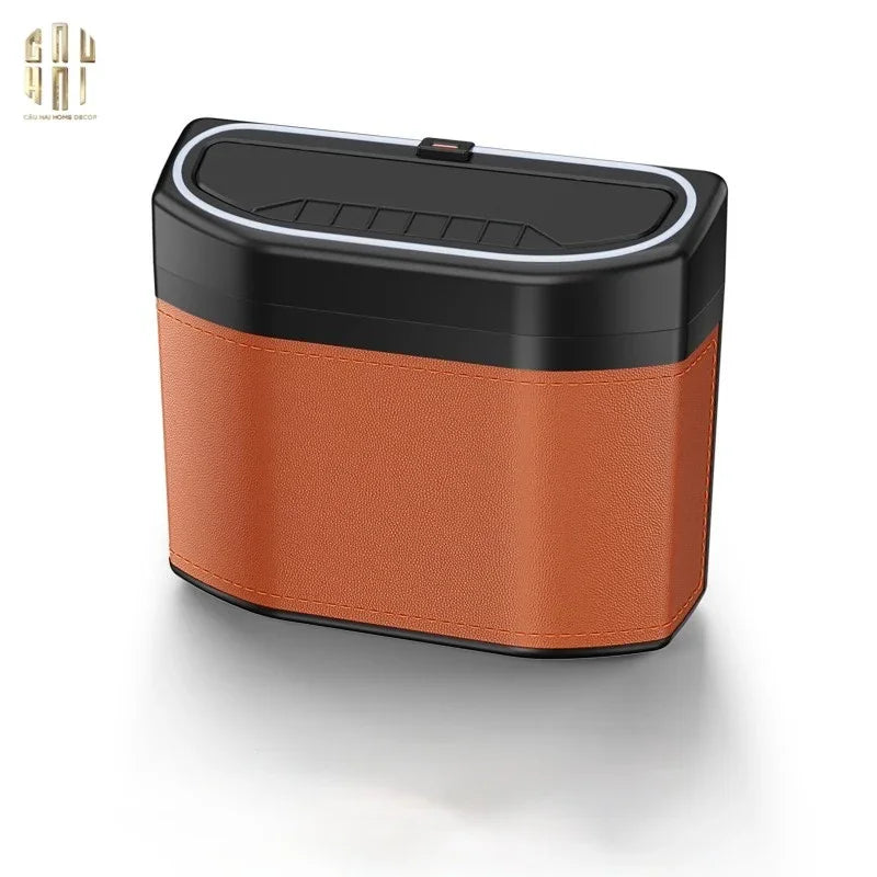 Thùng Rác Bọc Da Car Mini Bin - Cognac-Thùng Rác-CẬU HAI HOME DECOR
