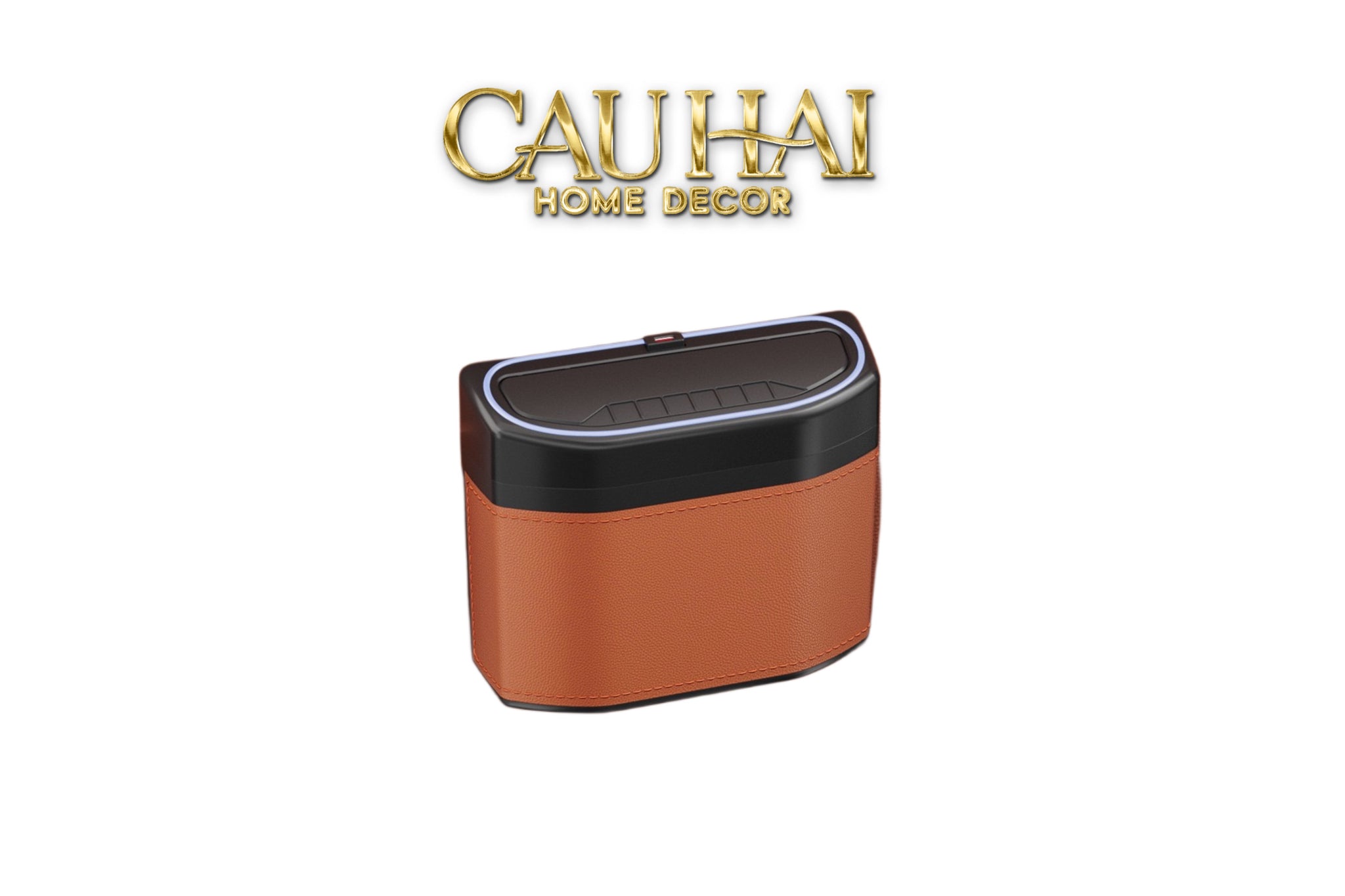 Thùng Rác Bọc Da Car Mini Bin - Cognac-Thùng Rác-CẬU HAI HOME DECOR