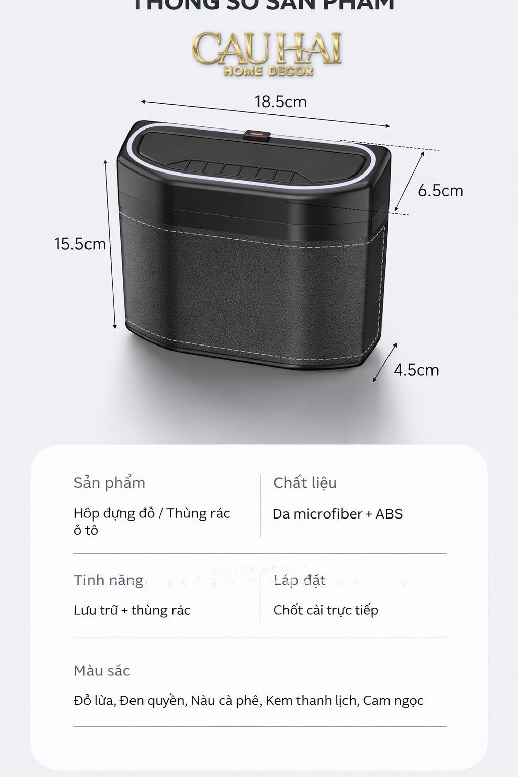Thùng Rác Bọc Da Car Mini Bin - Cognac-Thùng Rác-Đối tác tại Trung Quốc theo từng đơn đặt hàng-CẬU HAI HOME DECOR