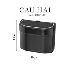 Thùng Rác Bọc Da Car Mini Bin - Noir-CẬU HAI HOME DECOR