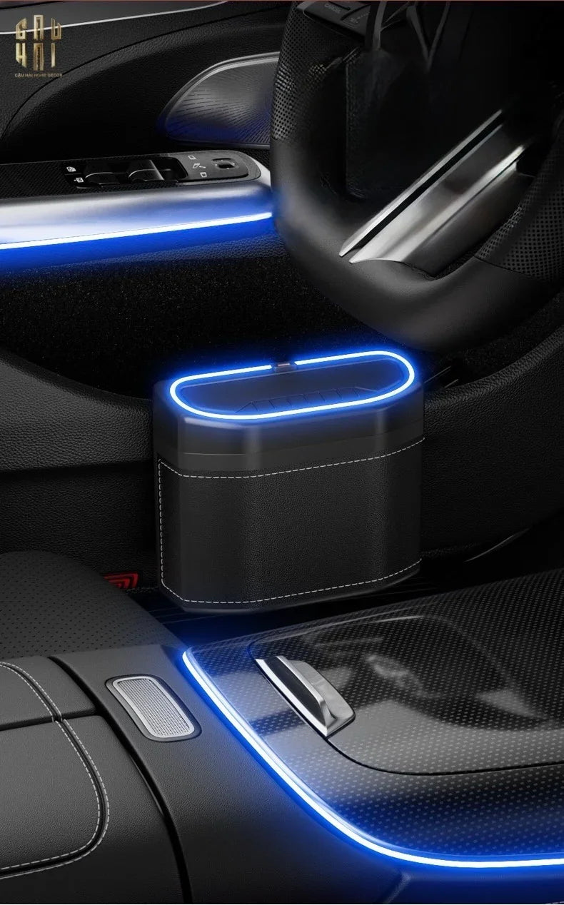 Thùng Rác Bọc Da Car Mini Bin - Noir-Thùng Rác-CẬU HAI HOME DECOR
