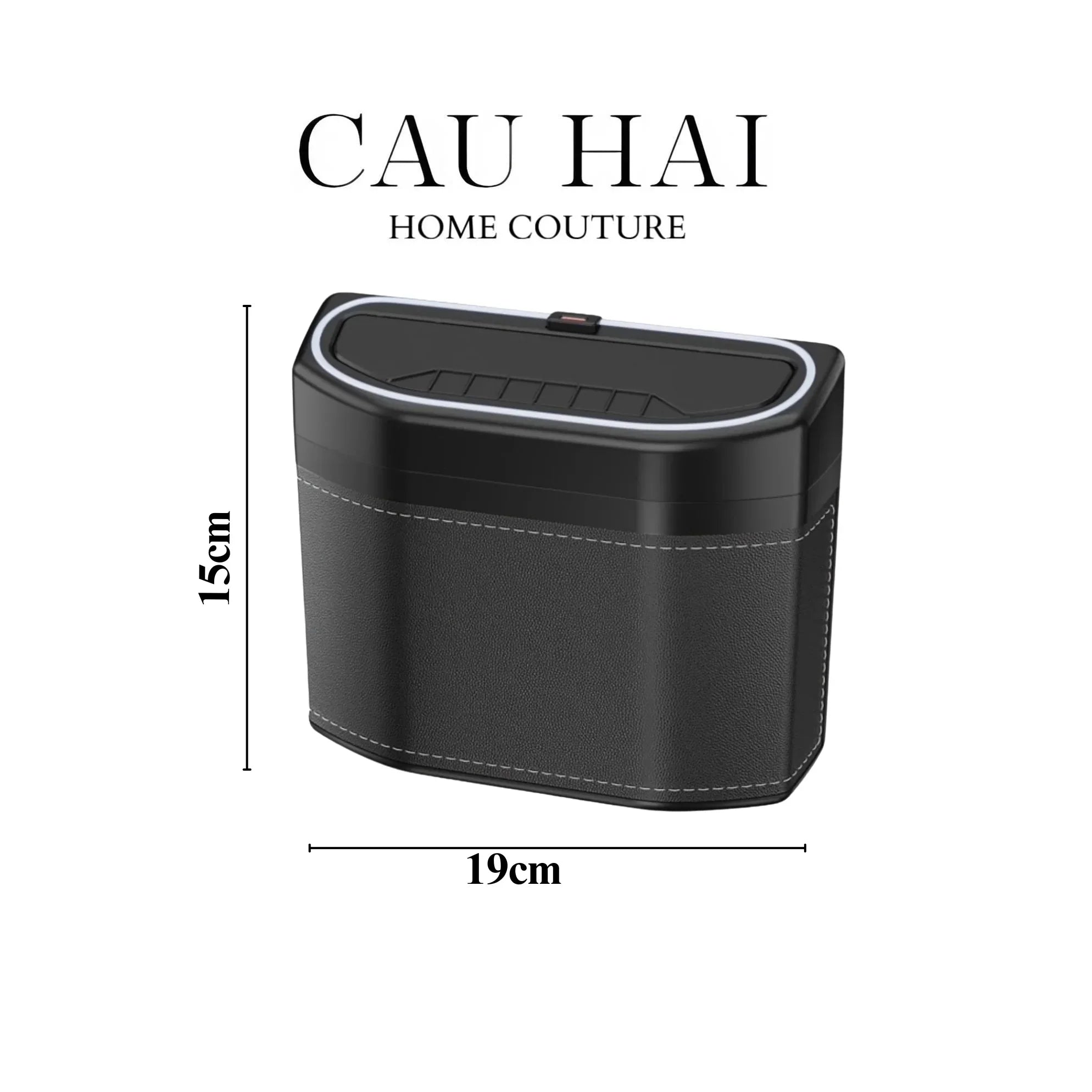 Thùng Rác Bọc Da Car Mini Bin - Noir-Thùng Rác-CẬU HAI HOME DECOR
