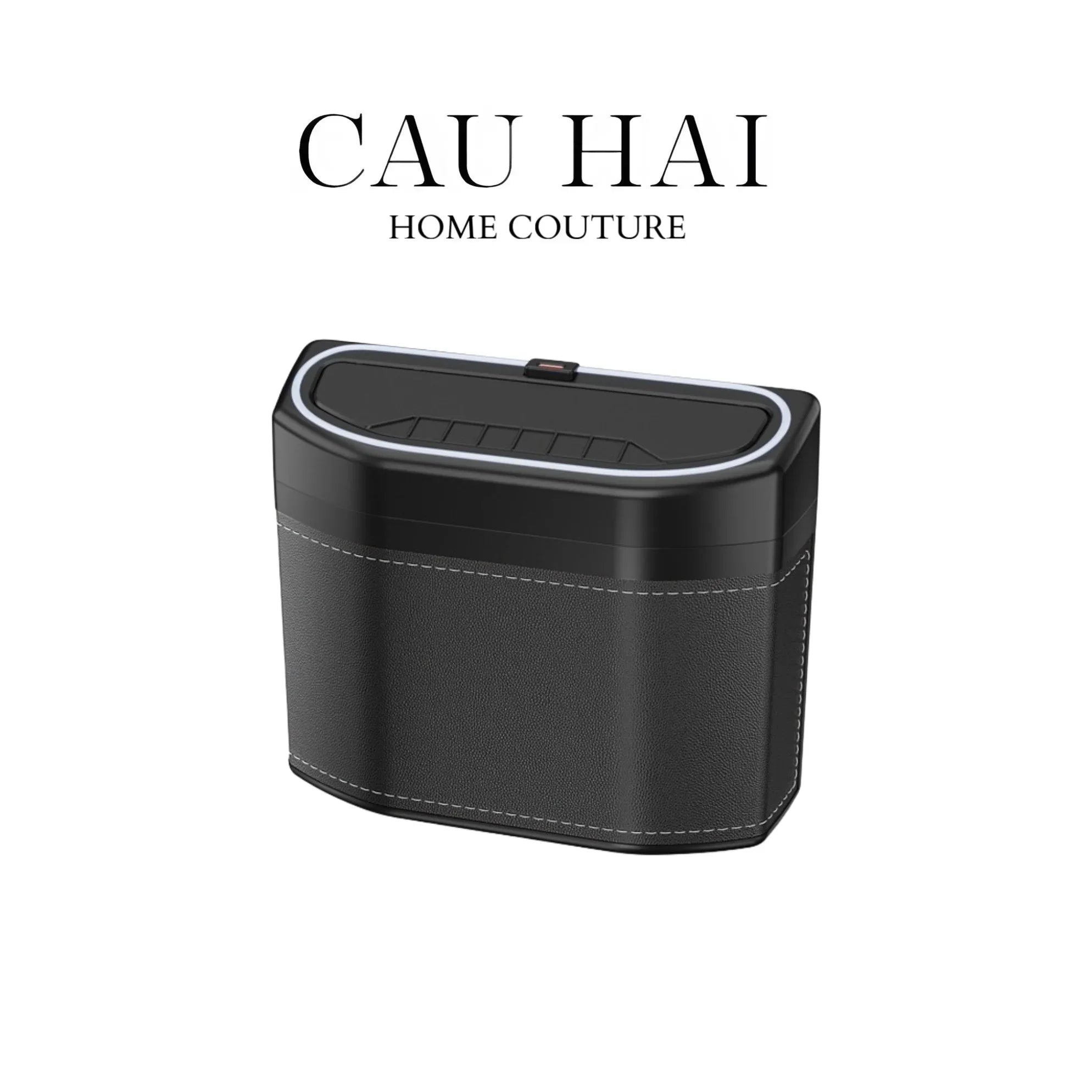 Thùng Rác Bọc Da Car Mini Bin - Noir-Thùng Rác-CẬU HAI HOME DECOR