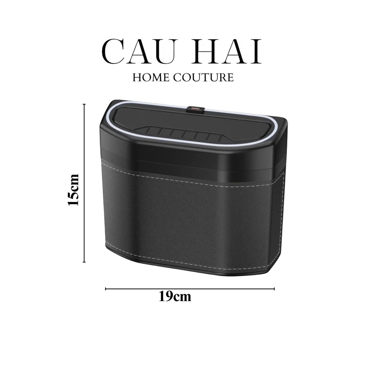 Thùng Rác Bọc Da Car Mini Bin - Noir-Thùng Rác-Đối tác tại Trung Quốc theo từng đơn đặt hàng-CẬU HAI HOME DECOR