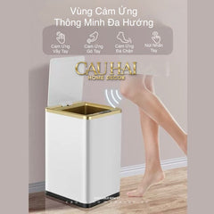 Thùng Rác Cảm Biến Vuông - Gold Ligne Hybrid Trash Cans 15L-CẬU HAI HOME DECOR