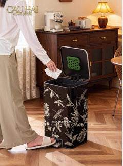 Thùng Rác Cao Cấp Bọc Da Dragonfly 15L-Thùng Rác-CẬU HAI HOME DECOR