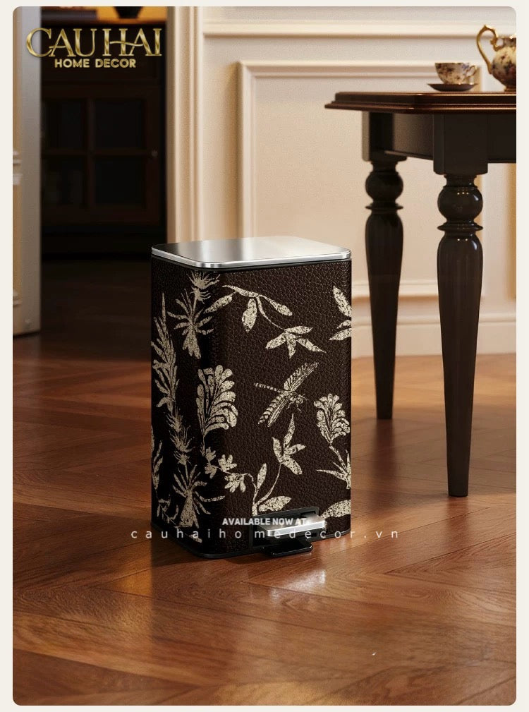 Thùng Rác Cao Cấp Bọc Da Dragonfly 15L-Thùng Rác-CẬU HAI HOME DECOR