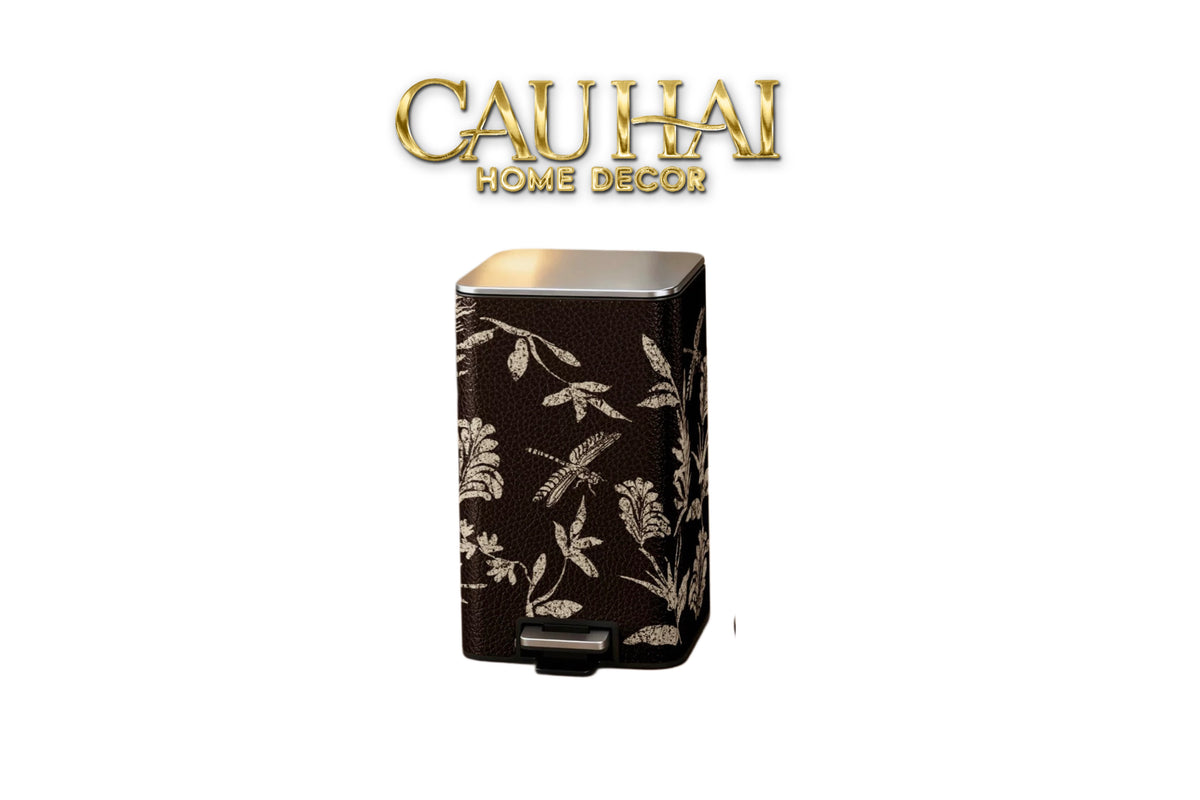 Thùng Rác Cao Cấp Bọc Da Dragonfly 15L-Thùng Rác-Đối tác tại Trung Quốc theo từng đơn đặt hàng-CẬU HAI HOME DECOR