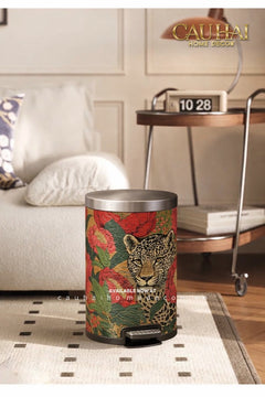 Thùng Rác Da Crimson Leopard Jungle D.O 14L-Thùng Rác-CẬU HAI HOME DECOR